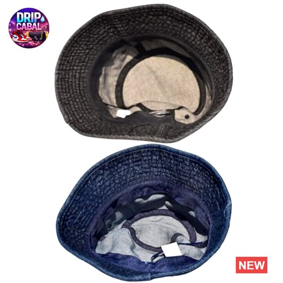Cotton Denim Bucket Hats Packable Summer Sun Protection